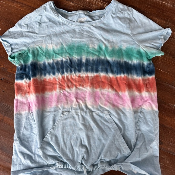 Lands End Tshirt w Kangaroo Pocket - Picture 1 of 3